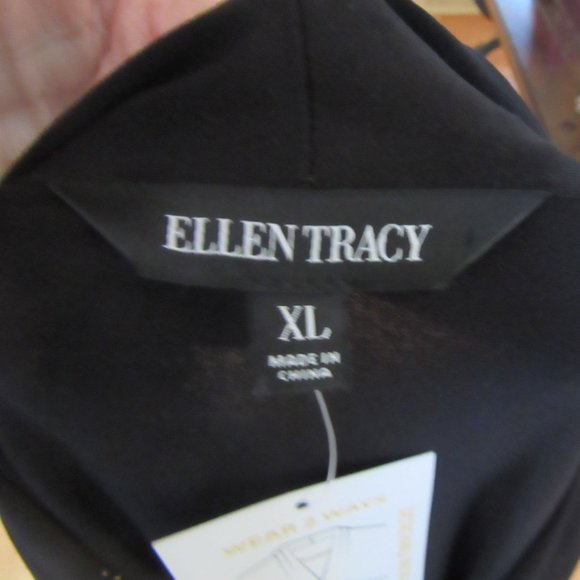 NWT Ellen Tracy Black Top w Detachable Gold Tone Necklace in Size XLarge - Picture 6 of 7